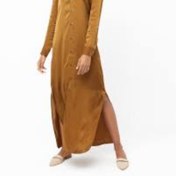 Billy Reid Paneled Robe Dress in Olive Size M - Picture 5 of 16